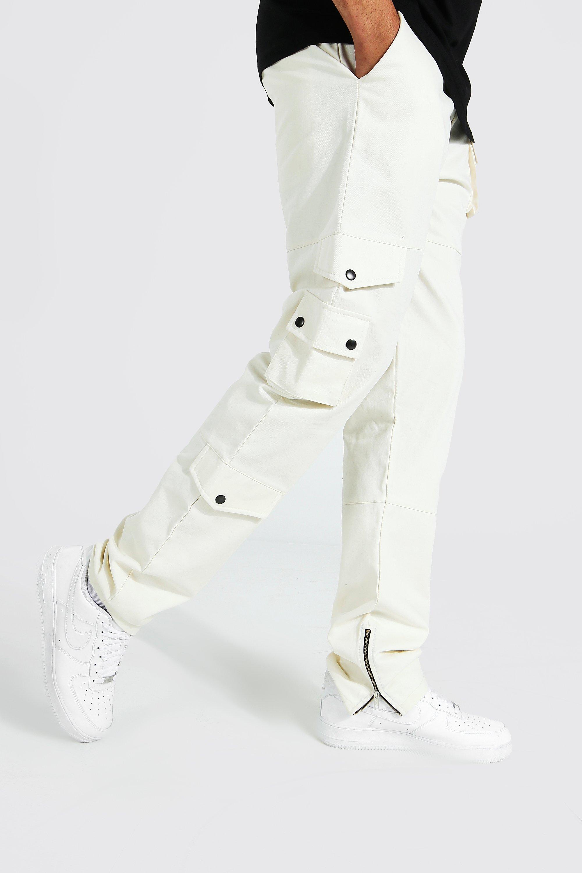 Mens white combat store trousers